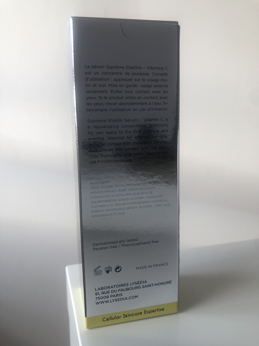 Sérum Elastine Vitamine C Lysedia Paris 30ml - Soin Anti-âge Suprême Jeunesse, Neuf