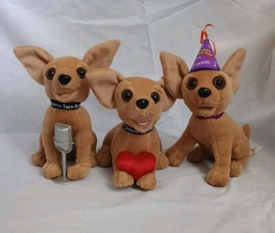 Taco Bell Talking Chihuahua Plush Dog Lot of 2000s Are Working