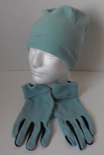 Nike Fleece Hat and Gloves Running Set Men Mineral/Mineral/Black/Silver L/XL
