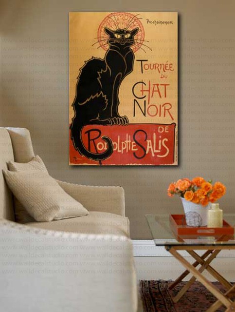 Vintage Le Chat Noir The Black Cat Rodolphe Salis Canvas Art Poster Repro Print