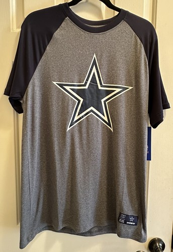 Dallas Cowboys NFL Adult Men's Navy Gray Sleeve Lightweight SS T-shirt M, NWT