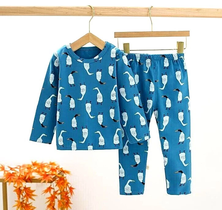 Conjunto de pijama para niños - Ropa de dormir de algodón orgánico de manga larga para niños y niñas (2-5 años) Foto 2 de 4