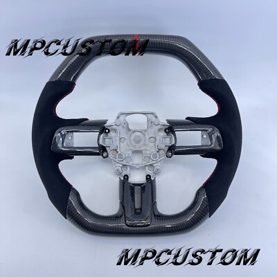 Flat Top Carbon Fiber Steering Wheel fit For Ford Mustang GT 2010 2011 2012-2014