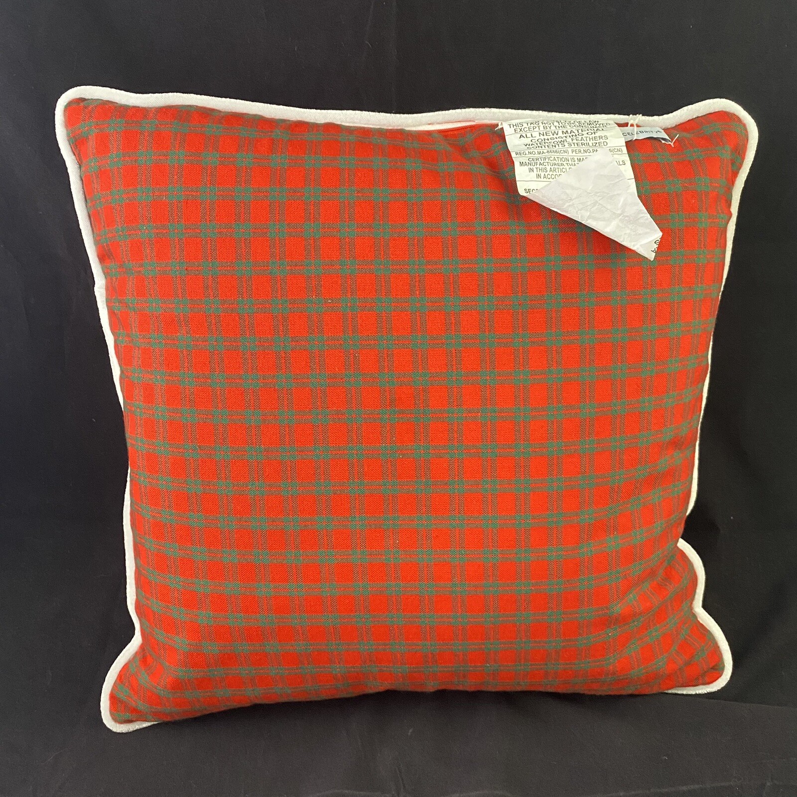 Secret Celebrity Red Plaid Throw Pillow Lace Snowflake 16”x16” Christmas Holiday eBay