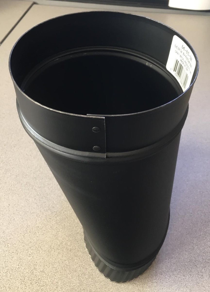 GRAY METALS SINGLE WALL- 6 Wood Stove Pipe Oval-To-Round Adapter 24 GAUGE  BLACK 662837366102 | eBay
