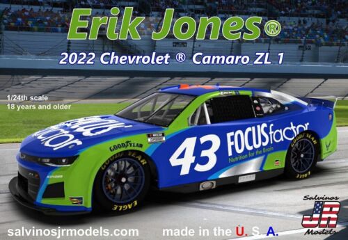 [Reproduction] 1/24 Eric Jones #43 Focus Factor Chevrolet Camaro NASCAR2022 Next - Afbeelding 1 van 1