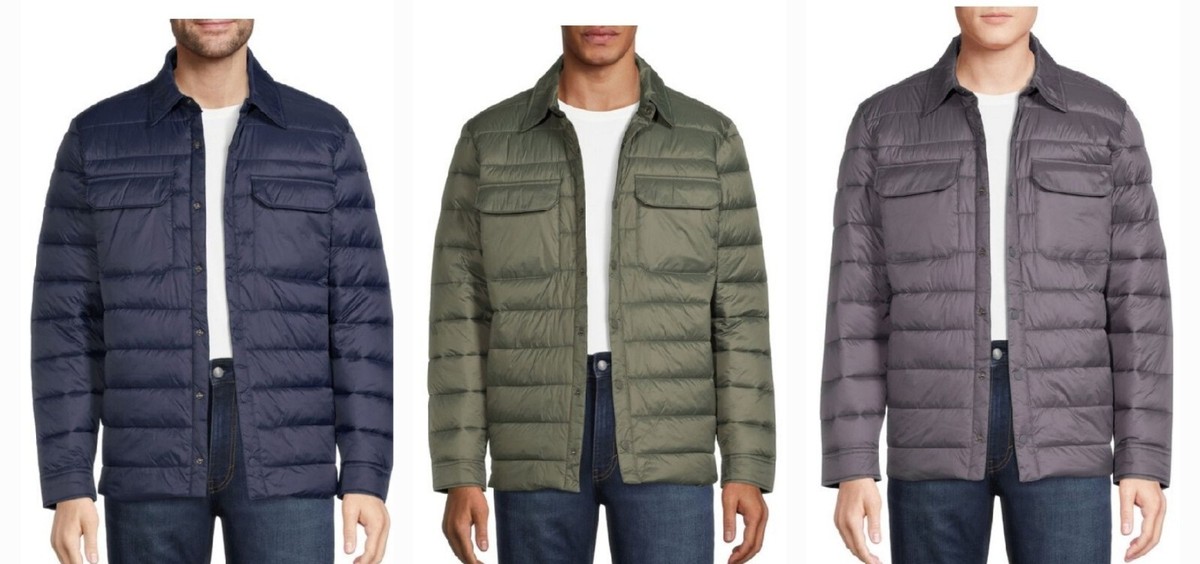 George Men's Pick Color Lightweight Button-up Puffer Style George Men's Pick Color Lightweight Button-up Puffer Style