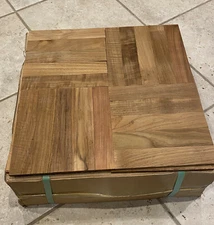 Gorgeous Teak Parquet Flooring - 45 SF / box 18"x18" Fingerblock - new old stock