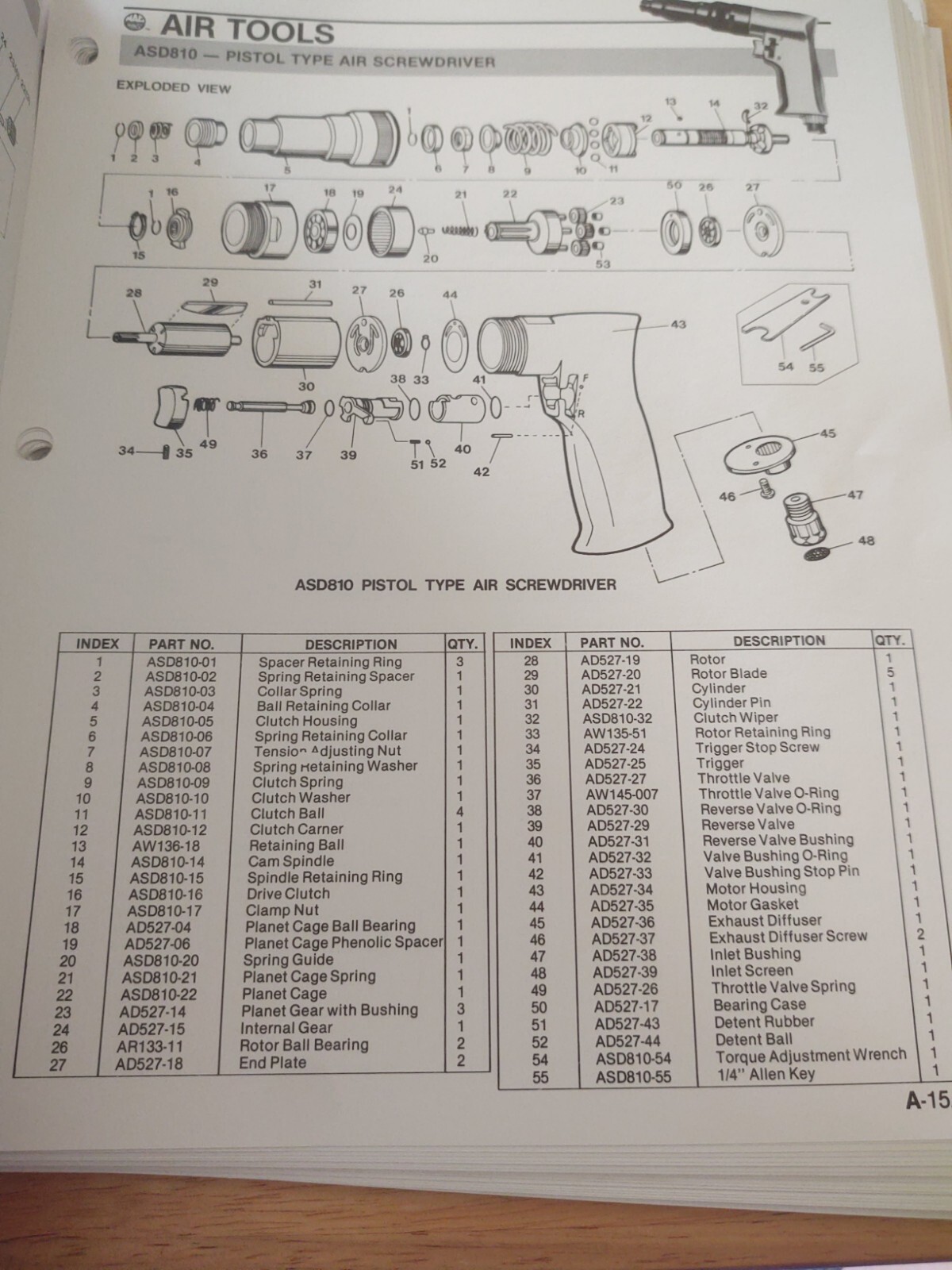 Mac Air Tools Repair Schematics Ratchet Hammer Drill Grinder Wrench Impact 