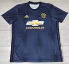Manchester United Football Third Away Shirt 2018/2019 Adidas Large L Blue Jersey