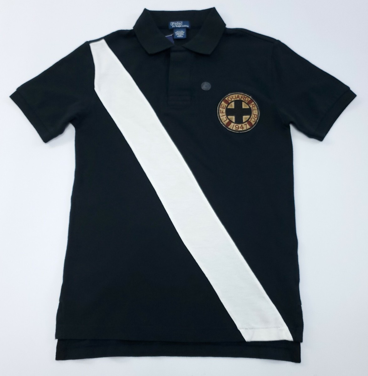 Polo Ralph Lauren Polo Shirt Boys S Black Lifeguard RARE Vintage