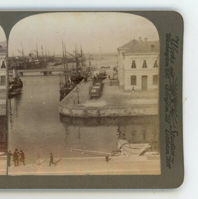 Harbor of Malmo Sweden Underwood Stereoview