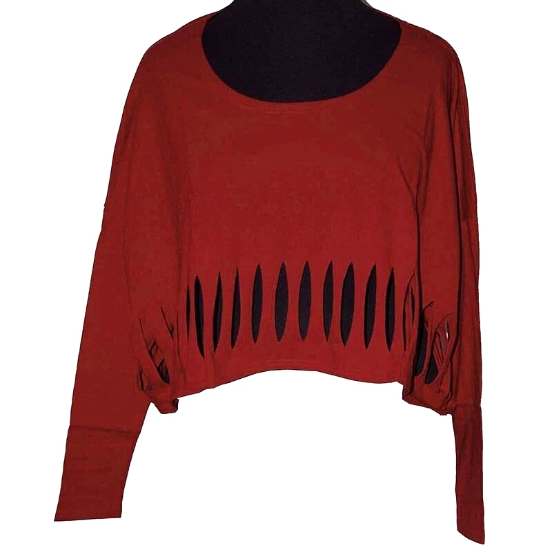 BORIS INDUSTRIES Shirt Jersey Cut-Out Look 42 44 46 48 (EG) dunkel rot langarm - Bild 1 von 1