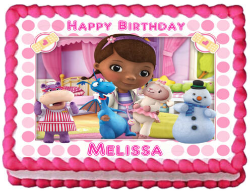DOC MCSTUFFINS Pink Edible Cake topper Party image - Picture 1 of 10
