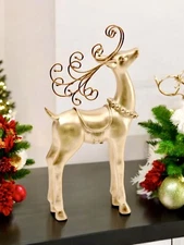 Christian Lacroix French Designer Christmas 16.5” Gold Elegant Reindeer NIB