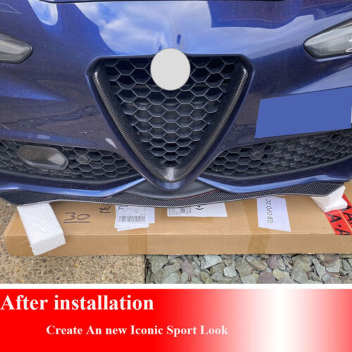 REAL CARBON Front Bumper Lip Chin Spoiler For Alfa Romeo Giulia Sport 2017-2020 - Foto 4 di 15