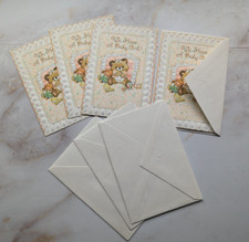 Lot of 4 Vintage Baby Girl Birth Announcement Gibson Greeting Cards - New