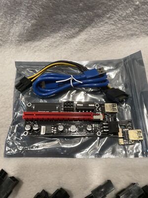 6 X PCE164P-N08 VER009S PCI-E 1X bis16x Riserkarte 6 Pin für Grafikkarte 6 Kits
