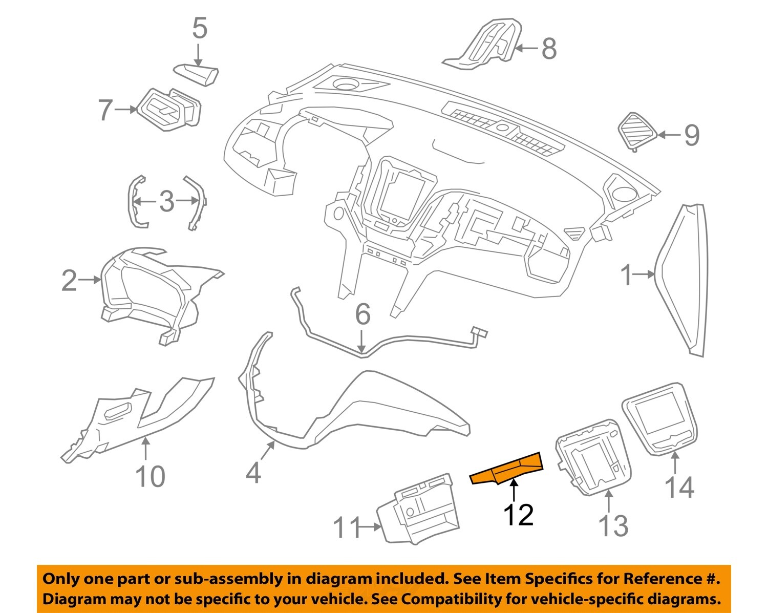 Chevrolet GM OEM 2018 Equinox Instrument Panel Dash-Liner 23358867 