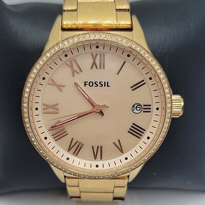 Fossil Blythe BQ3210 Women's Stainless Steel Analog Rose Gold Dial Watch  BC409