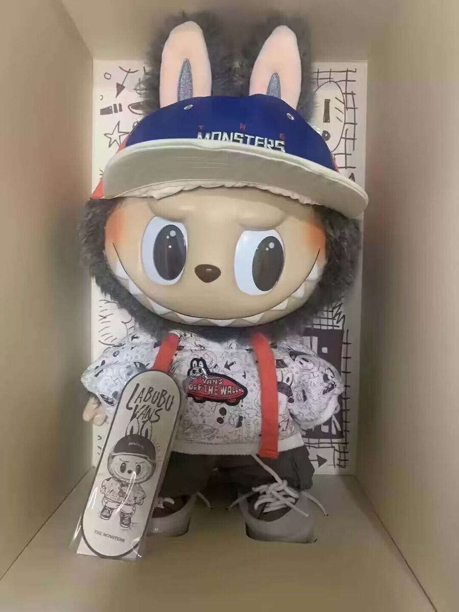 100% Genuine POPMART Vinyl LABUBU VANS Big Plush Doll BROWN 100% Genuine POPMART Vinyl LABUBU VANS Big Plush Doll BROWN