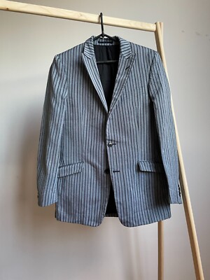 Versace Collection Blazer Peak Revers Striped Cotton Size EUR 46