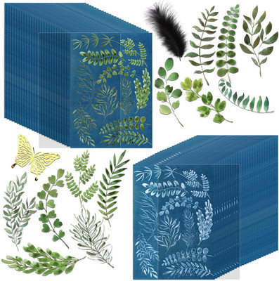 80 Pcs Cyanotype Paper, High Sensitivity Sun Print Paper Cyanotype Kit with 2 De