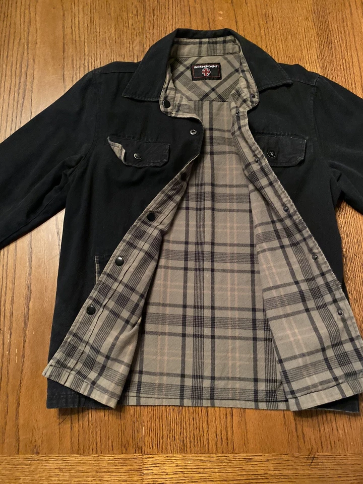 Chaqueta Reversible Mediana RARA Clásica Camiones Independientes Monopatín De Colección Foto 3 de 4