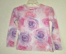 Comfy Cute Girl's PLACE Pinks Lavender Roses Size XL 14 Tee Shirt