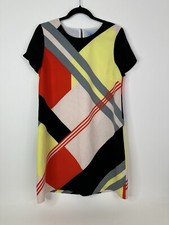 CeCe Dress Women’s 8 Shift Color Block Lined Mini Short Sleeve Multicolor Stripe