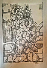 Surrealist, Impressionist, Charcoal drawing- 'Reconstructed'