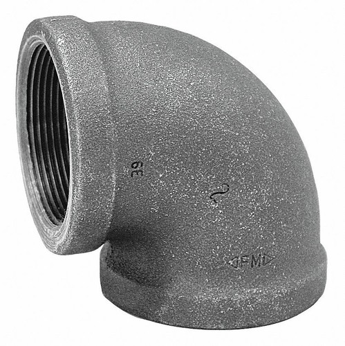 Lot De 3 Coudes 45° 1-1/2" Filetés En Fonte Malléable Noire - Pression 150#, Marque Proflo
