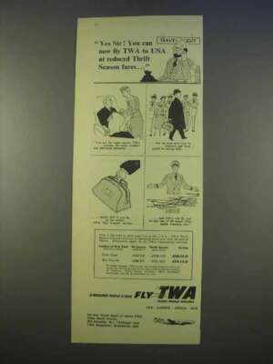 1955 TWA Airlines Ad - Reduced Thrift Season Fares
