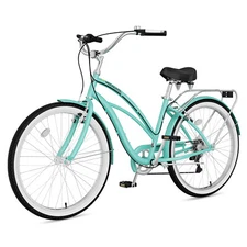 MOONCOOL Beach Cruiser Bike 26 inch Commuter Bicycle for Adult Men Women 7-Speed
