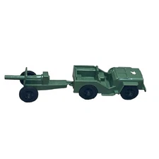 Vintage Tim-Mee Plastic U.S. Army Jeep & Howitzer Cannon Original