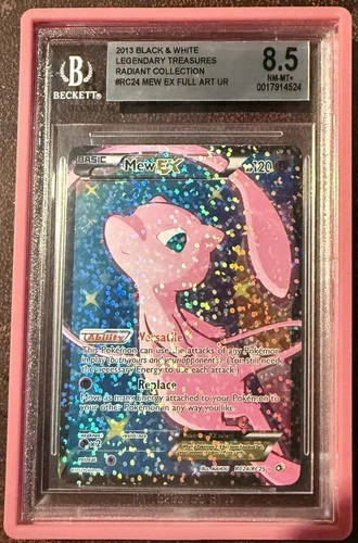 2013 BLACK & WHITE  TREASURES RADIANT COLLECTION #RC24 MEW EX FULL ART BGS 8.5