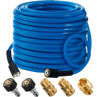 #ad #ad 50 FT Kink Resistant Pressure Washer Hose 3600 PSI Quick Connect Blue Design $53.96