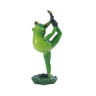Zen Frosch Statue Meditationsfigur Garten Deko TierhandarbeitHarz