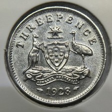 1928 Threepence Coin - good Very Fine - George V Silver Predecimal