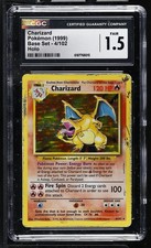 CGC 1.5 Charizard 4/102 Set Base Holo Carta Pokemon
