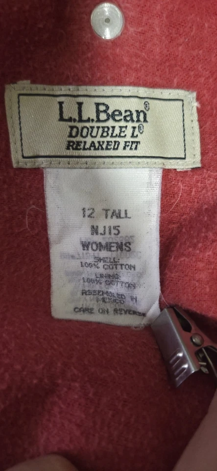 Pantalones de mezclilla forrados de vellón rojos calce relajado L.L.Bean doble L de colección para mujer talla 12 Foto 2 de 4