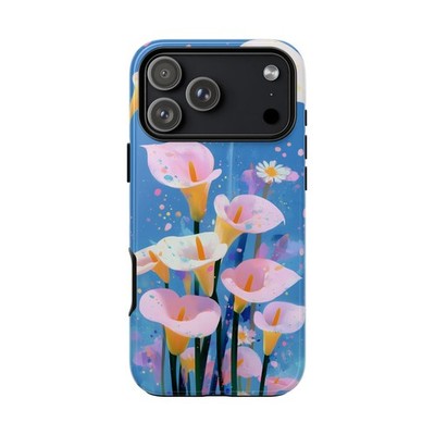 Phone Ink - iPhone | Galaxy | Pixel Case - Calla Lilly Flowers Pink Ivory Blue