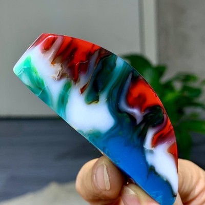 68G Natural NanHong Agate block multicolored Pattern Cabochon mineral Crystal