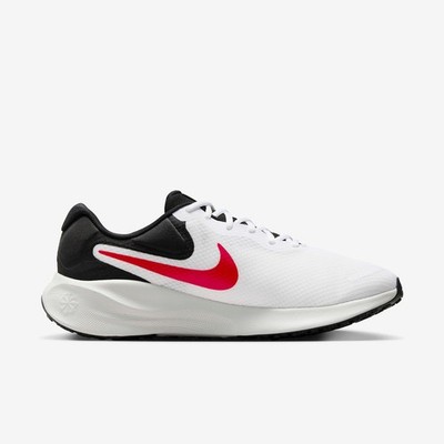 Nike Revolution 7 Running Shoes FB2207-102 Mens 9 White Fire Red Black