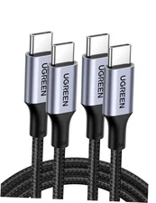  USB C to USB C Cable, 100W-Pack USB C Charger Cable for iPhone 3.3FT 2 Black