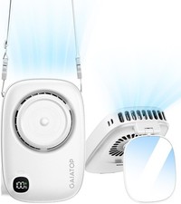 Mini Neck Fan, Rechargeable Handheld Desk Use, LED Power Display 3