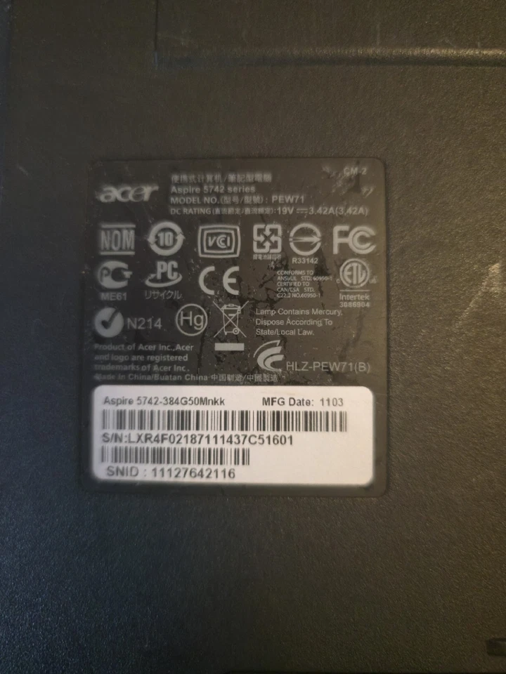 Acer Aspire 5742 - Bildschirmdefekt - Bild 2 von 4