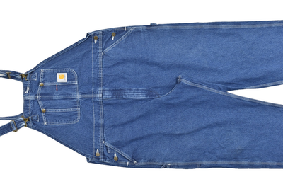 Carhartt R07 DST Denim Overalls Men Size 44x28 Blue Stone Wash