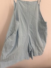 chicme light blue summer romper jumpsuit size L w/ pockets comfy beach playsuit