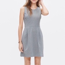 Madewell Verse Dress Women Small Gray 100% Cotton Sleeveless Knit Office Career